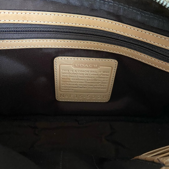 COACH genuine leather and canvas large clutch - Picture 2 of 3